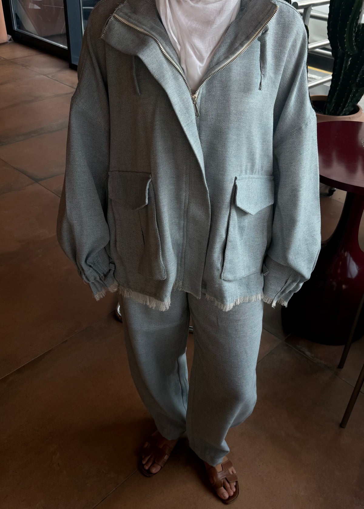 Linen denim